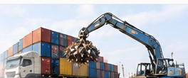 Crane loading scrap onto truck