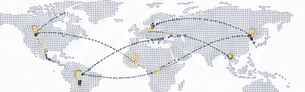 World map showing scrap metal trade routes